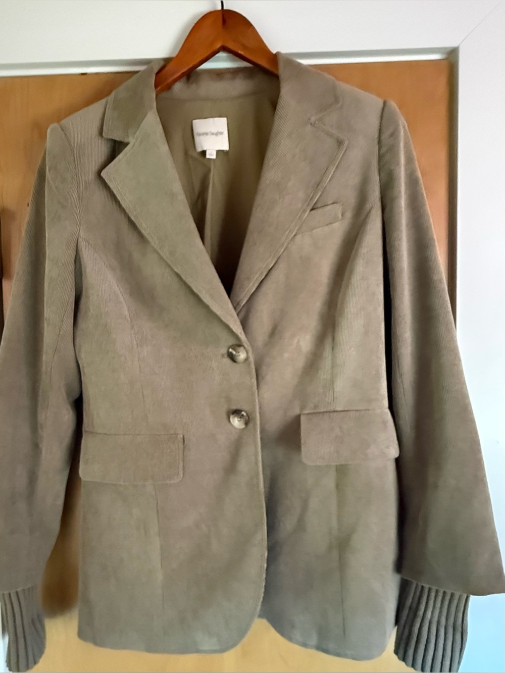Favorite Daughter Taupe Corduroy Blazer Jacket